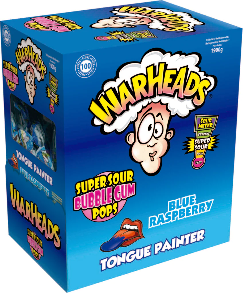 Mega Warheads Lollies Blue Raspberry (x100)