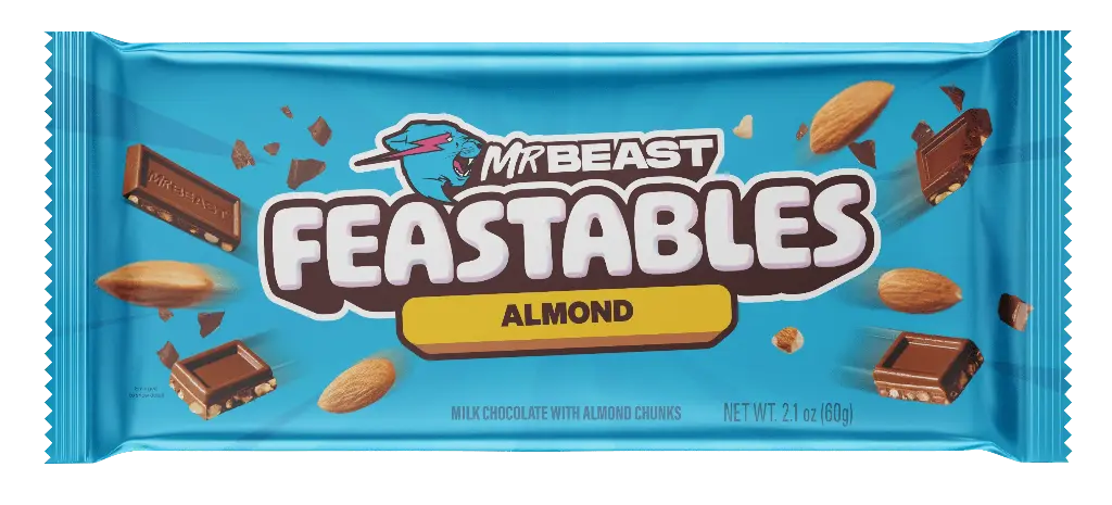 Mr Beast feastables almond chocolate bar 60g