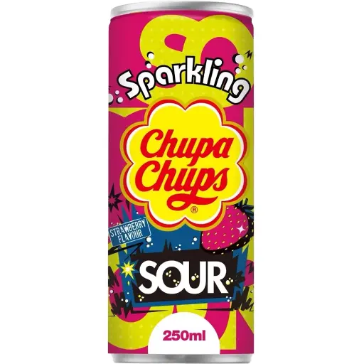 Chupa chups sparkling sour strawberry 250ml